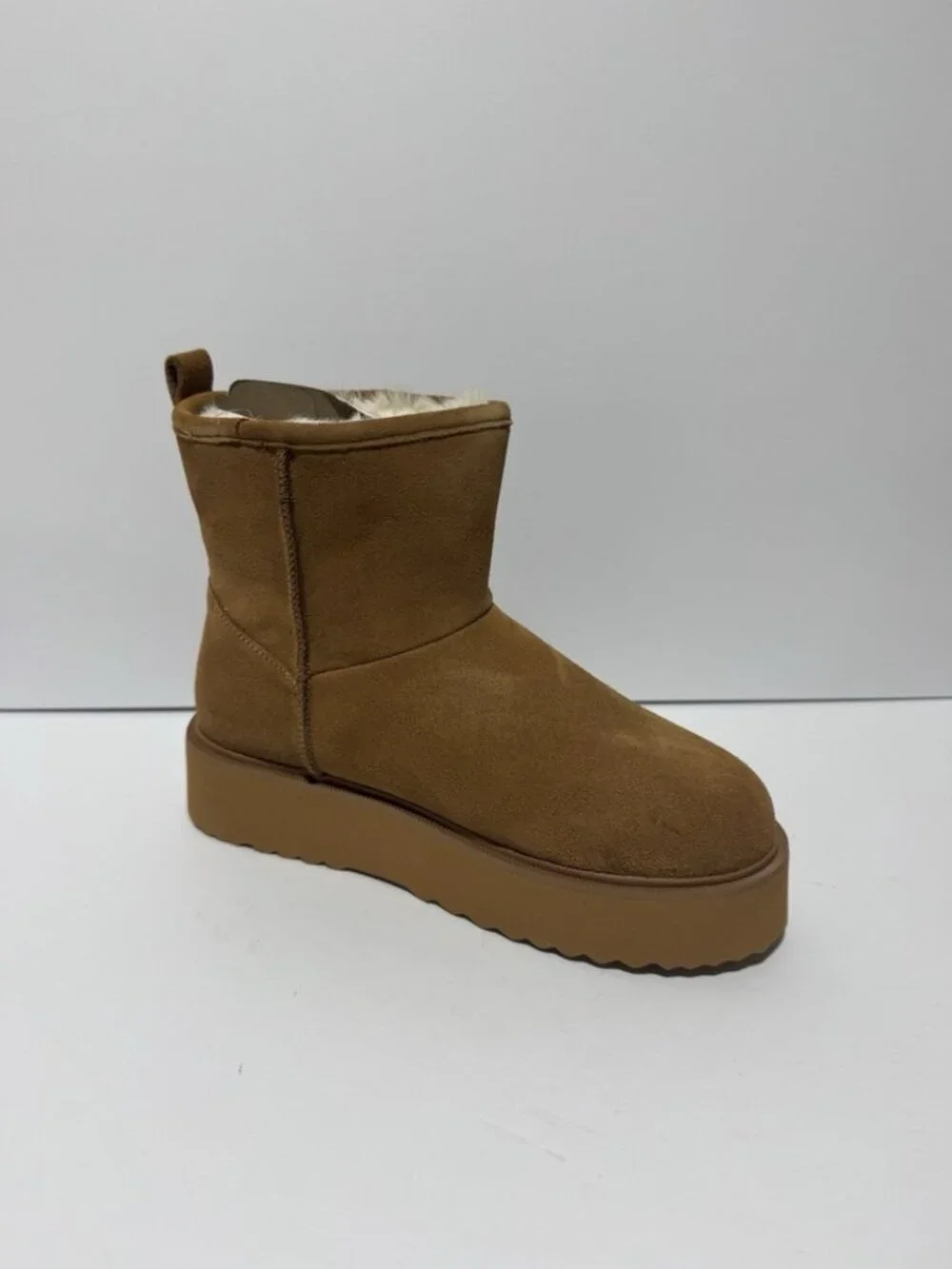 BCTEX Coll Womens Platform Ankle Boots Chestnut Size 7 M